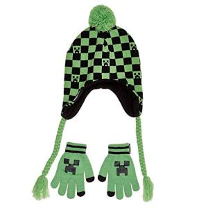 Creeper Checkered Winter Hat and Gloves Set