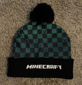 Minecraft Checkered Pom Beanie - Youth Unisex Hat