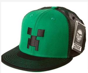 Minecraft Creeper Face Snapback Hat - Green/Black