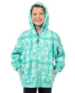 Minecraft Boys' Diamond Steve Full-Zip Hoodie & Sword