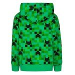 Green Creeper Zip-Up Hoodie for Boys & Teens