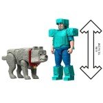 Minecraft Movie Steve in Diamond Armor with Wolf