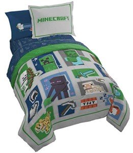 Minecraft 5 Piece Twin Bedding Set with Creeper & Friends