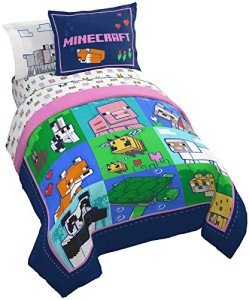 Minecraft Animal Patch Twin Bed Set - 5 Pieces