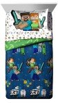 Minecraft Twin Comforter Set with Creeper & Zombie Design