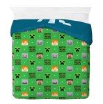Minecraft Blue 3-Piece Duvet Cover Set