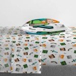 Minecraft Twin Comforter Set with Creeper & Zombie Design