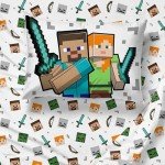 Minecraft Twin Comforter Set with Creeper & Zombie Design