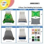 Minecraft Sunny Side Up Twin Comforter Set - 5 Pieces