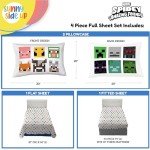 Sunny Side Up Minecraft Creeper Kids Bedding Set
