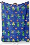 Minecraft Creeper Plush Throw Blanket - 50 x 60 Inches