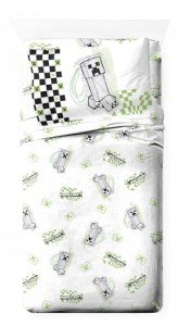 Minecraft Creeper Twin Sheet Set with Pillow Covers