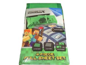 Minecraft 4-Piece Microfiber Sheet Set with Pillowcases