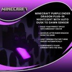 Minecraft Purple Ender Dragon Nightlight with Sensor