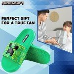 Minecraft Boys Beach Flip Flops - Green Slider