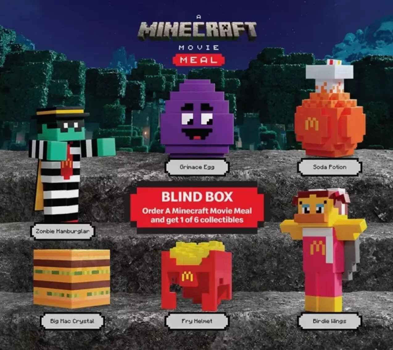 McDonald's Minecraft Toy Set - 2025 Complete 6-Pack