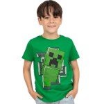 Minecraft Boys' Green Creeper T-Shirt, Size 8