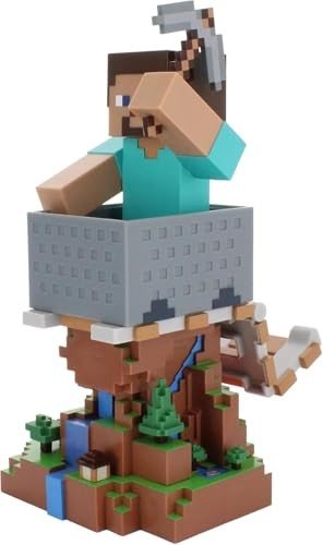Exquisite Gaming: Minecraft: Steve - Cable Guys Original Controller & Phone Holder, Collectible Device & Gaming Stand, Officially Licensed Figure