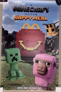 Minecraft Movie Happy Meal Window Poster 55x35