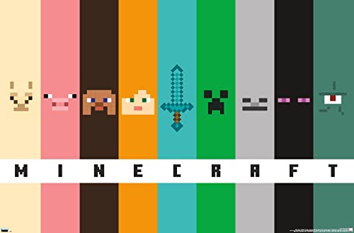 Minecraft Pixel Bars Wall Poster - 22.37" x 34