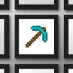 Minecraft Diamond Pickaxe Wall Art - 12" x 12
