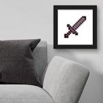 Minecraft Iron Sword Wall Art - Framed Poster