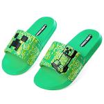 Minecraft Boys Beach Flip Flops - Green Slider