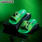Minecraft Boys Beach Flip Flops - Green Slider
