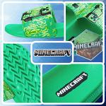 Minecraft Boys Beach Flip Flops - Green Slider