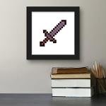 Minecraft Iron Sword Wall Art - Framed Poster