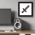 Minecraft Iron Sword Wall Art - Framed Poster