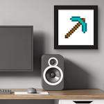 Minecraft Diamond Pickaxe Wall Art - 12" x 12