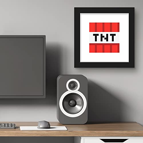 Trends International Gallery Pops Minecraft: Iconic Pixels - Blocks - TNT Wall Art Wall Poster, 12" x 12", Black Framed Version