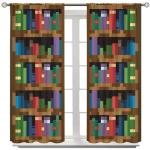 Minecraft Pixelated Bookshelf Curtain for Kids