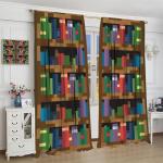 Minecraft Pixelated Bookshelf Curtain for Kids
