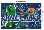 Minecraft Doodle Steve & Creeper Wall Poster