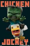 Minecraft Chicken Jockey Wall Poster - 34 x 22 Inches