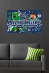Minecraft Doodle Steve & Creeper Wall Poster