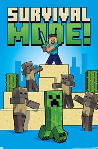 Minecraft Survival Mode Wall Poster - Unframed 34x22.4
