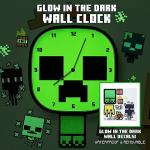 Minecraft Creeper Glow-in-the-Dark Wall Clock