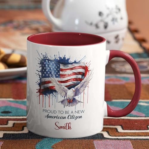 Proud New American Citizen Personalized Coffee Mug