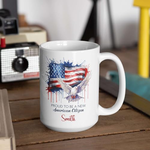 Proud New American Citizen Personalized Coffee Mug