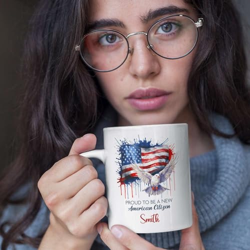 Proud New American Citizen Personalized Coffee Mug