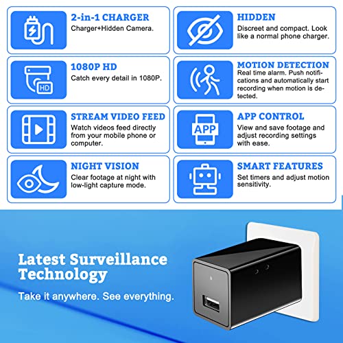 1080P WiFi Mini Hidden Spy Camera with Motion Detection