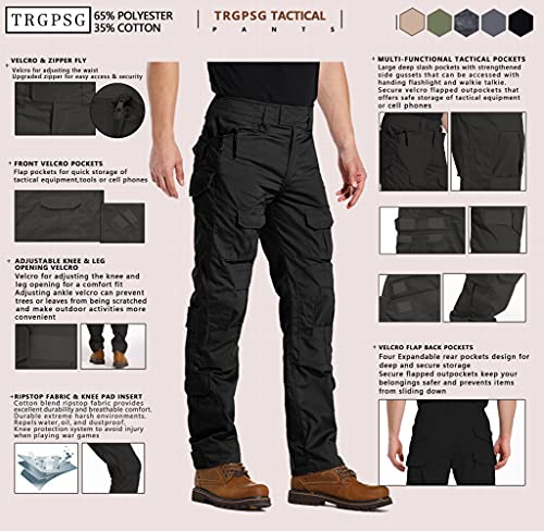 Men's Tactical Waterproof Cargo Pants - Black