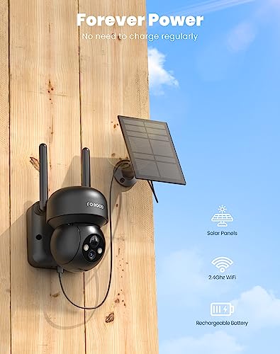Wireless 2K Solar Security Camera with 360° PTZ