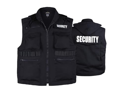 Unisex Army Style Black Security Vest - Size L