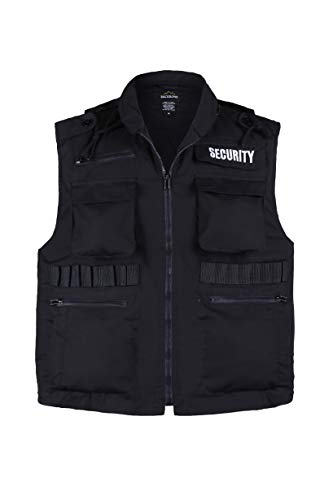 Unisex Army Style Black Security Vest - Size L