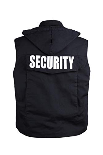 Unisex Army Style Black Security Vest - Size L