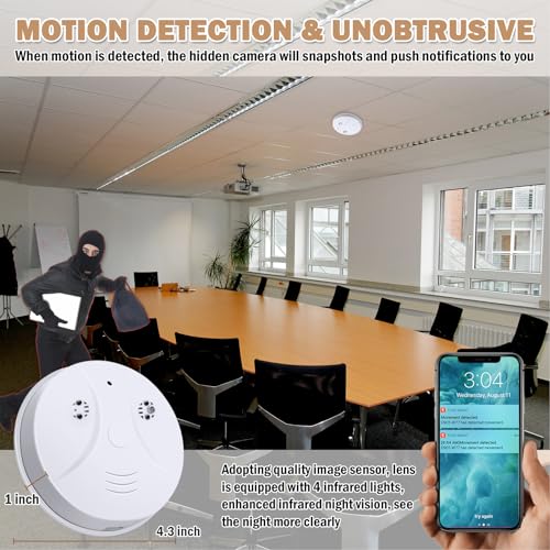 1080P HD Hidden Camera Smoke Detector with Night Vision